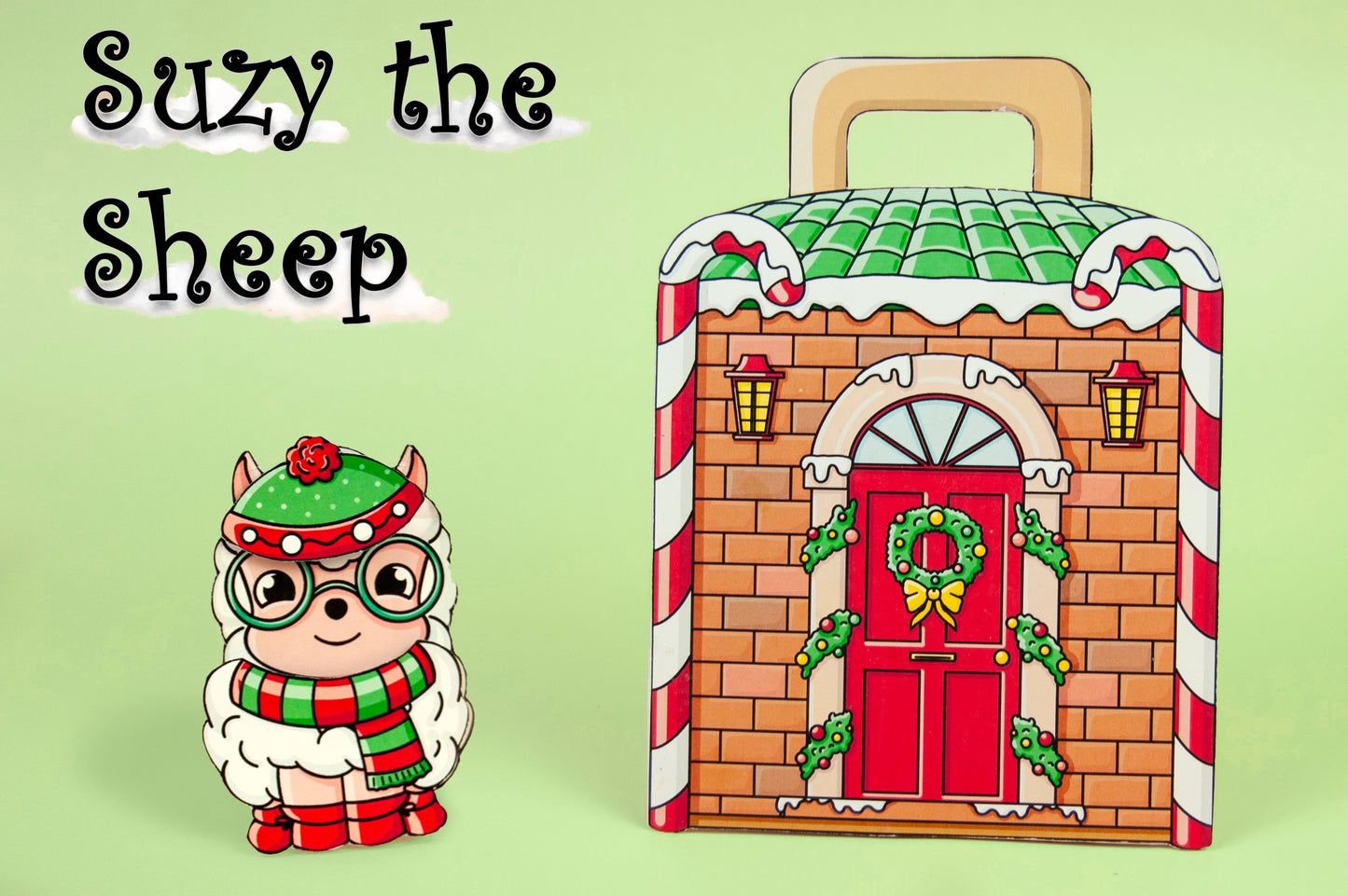 Printable Christmas Sheep Craft Kit - DIY Paper Doll Template for Kids, Holiday Home Activity, Creative Papercraft Project, Digital Download