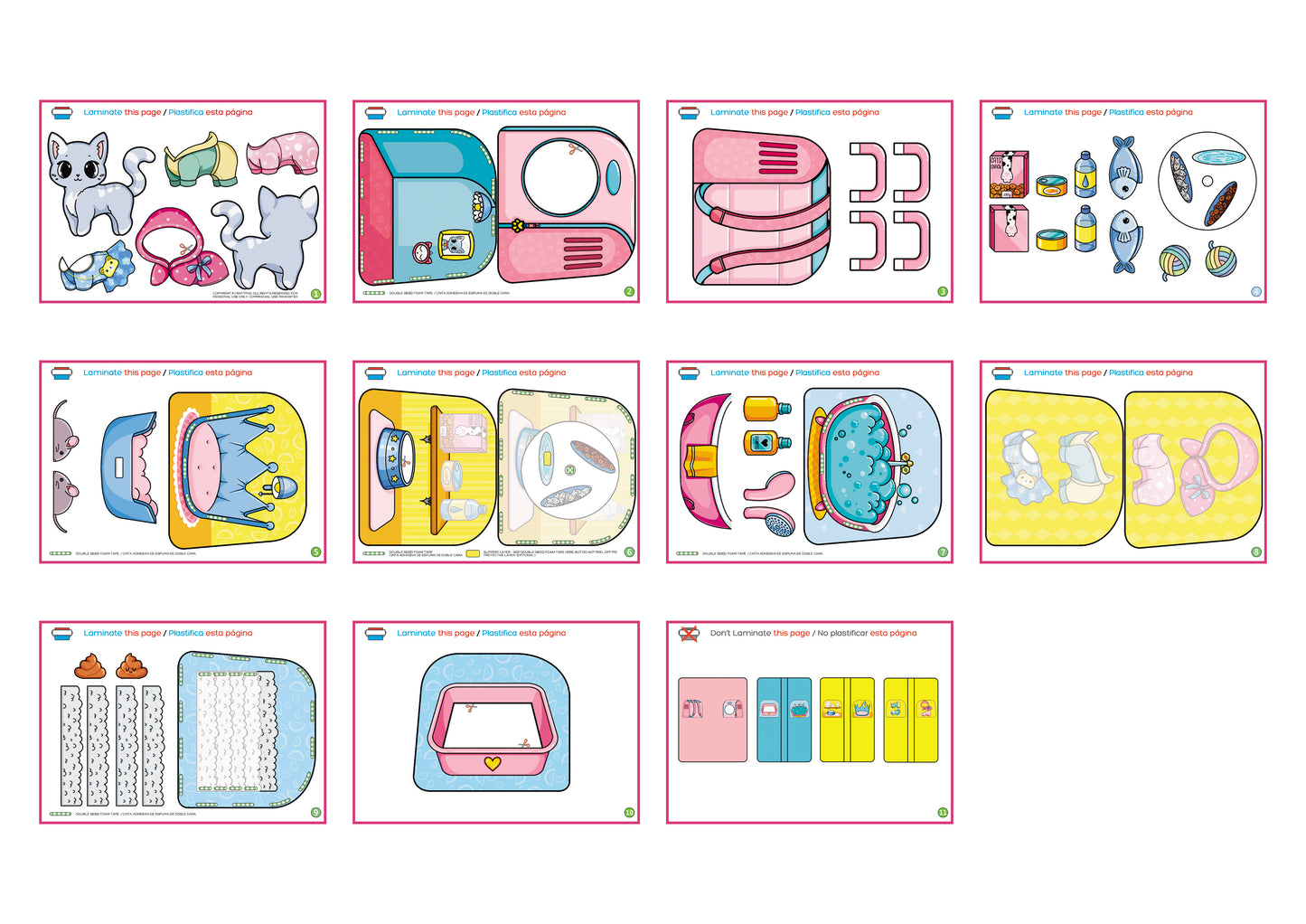 Printable Lucy the Cat’s Cozy Backpack House - DIY Paper Doll Playset, Interactive Kit for Kids, Digital Download