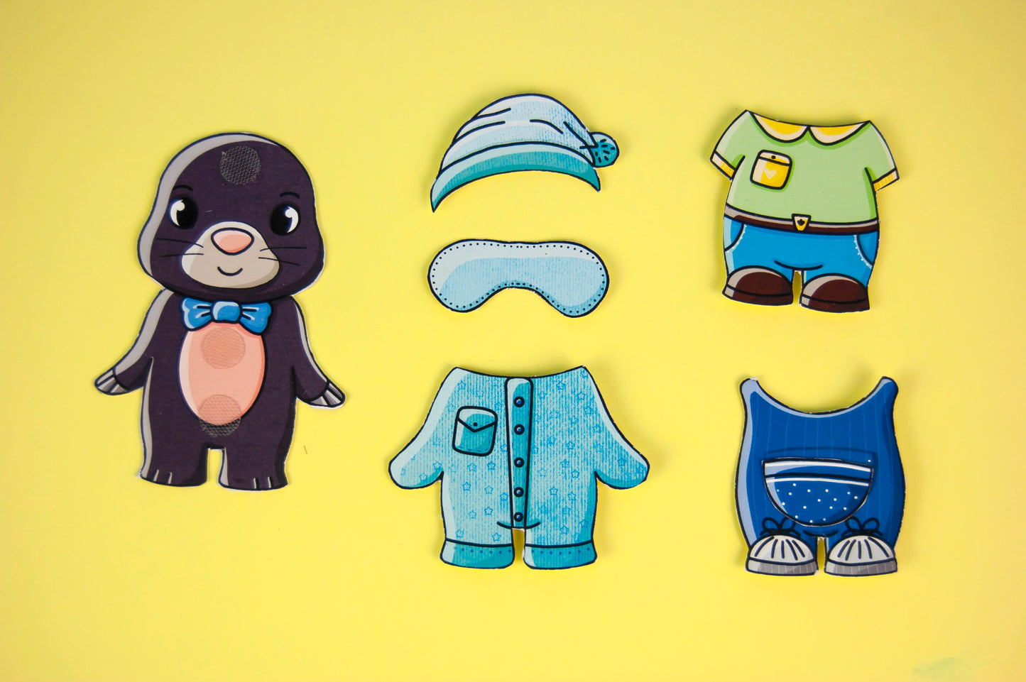 Printable Mole Craft Kit, Leo and his clothes - DIY Template for Kids, Digital Download