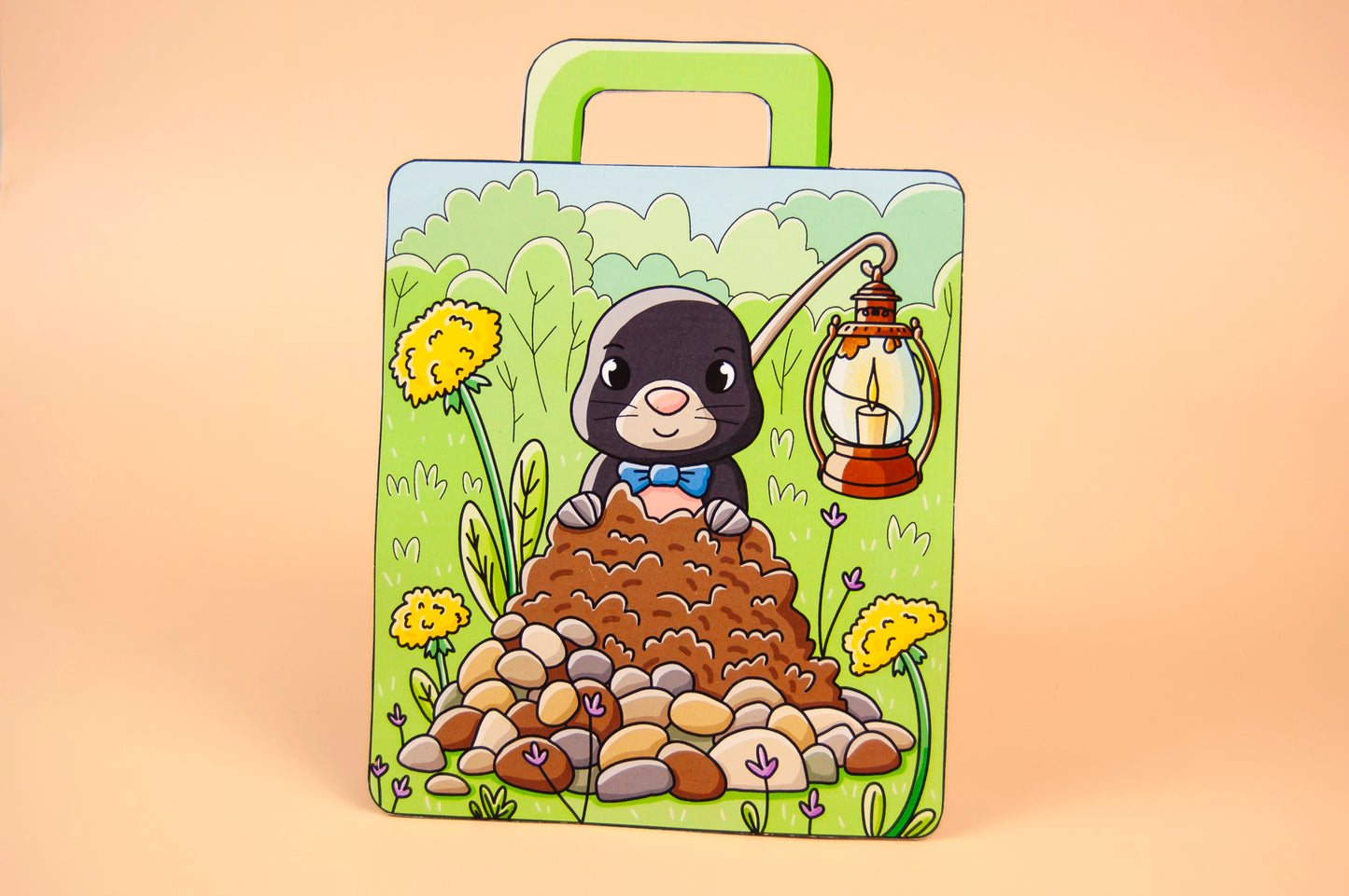 Printable Mole Craft Kit, Back Page - DIY Template for Kids, Digital Download