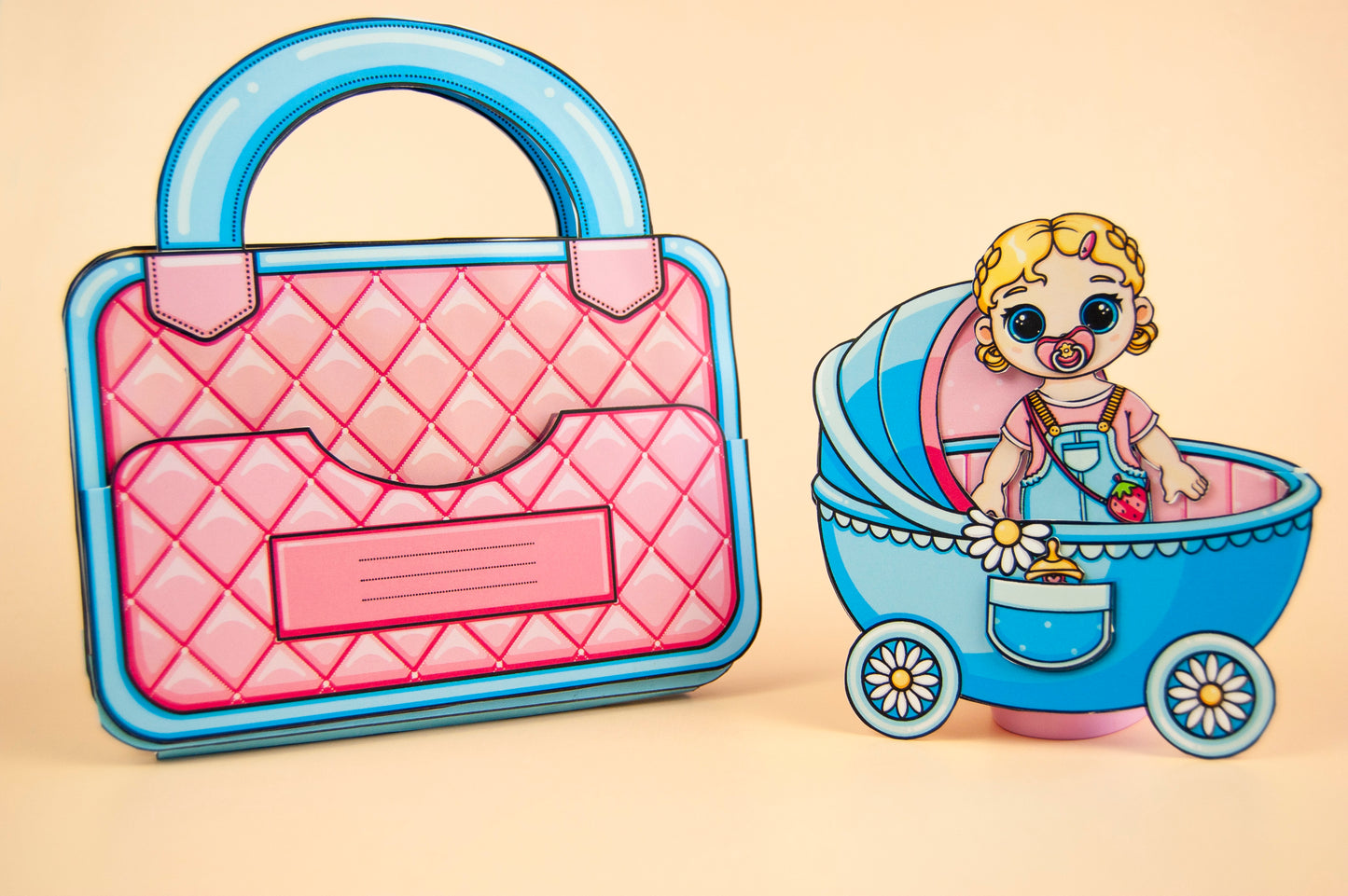 Printable Baby Jenny Handbag House Craft Kit - DIY Paper Doll Template for Kids, Creative Play Activity, Digital Download