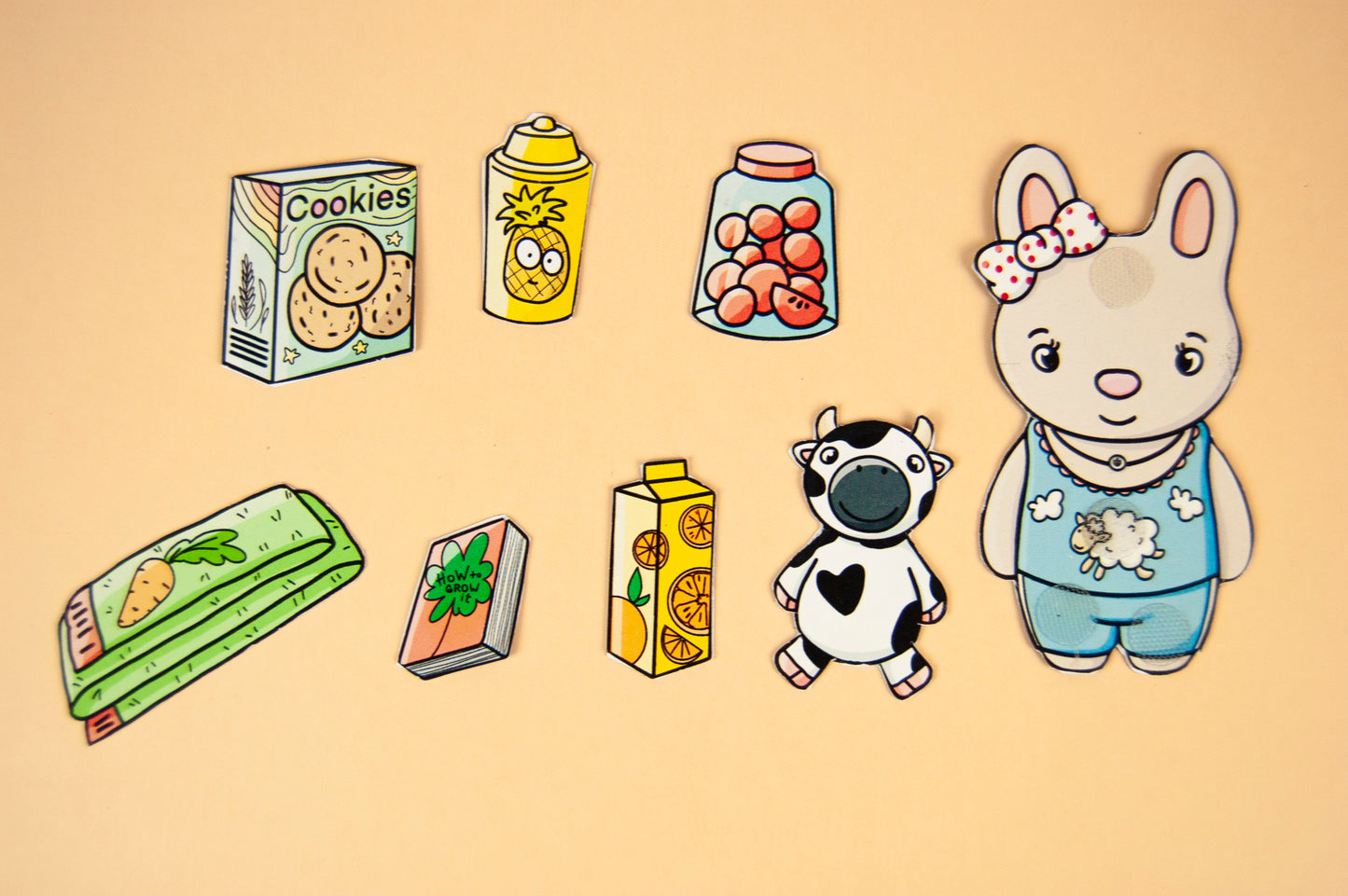 Printable Bunny Farm Craft Kit – DIY Paper Doll Book for Kids, Mimi the Bunny’s Farm Adventure, Digital Download