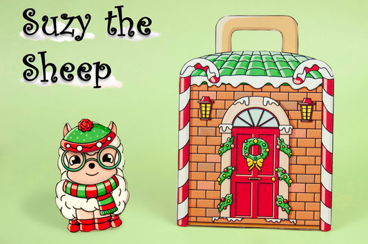 Printable Christmas Sheep Craft Kit - DIY Paper Doll Template for Kids, Holiday Home Activity, Creative Papercraft Project, Digital Download