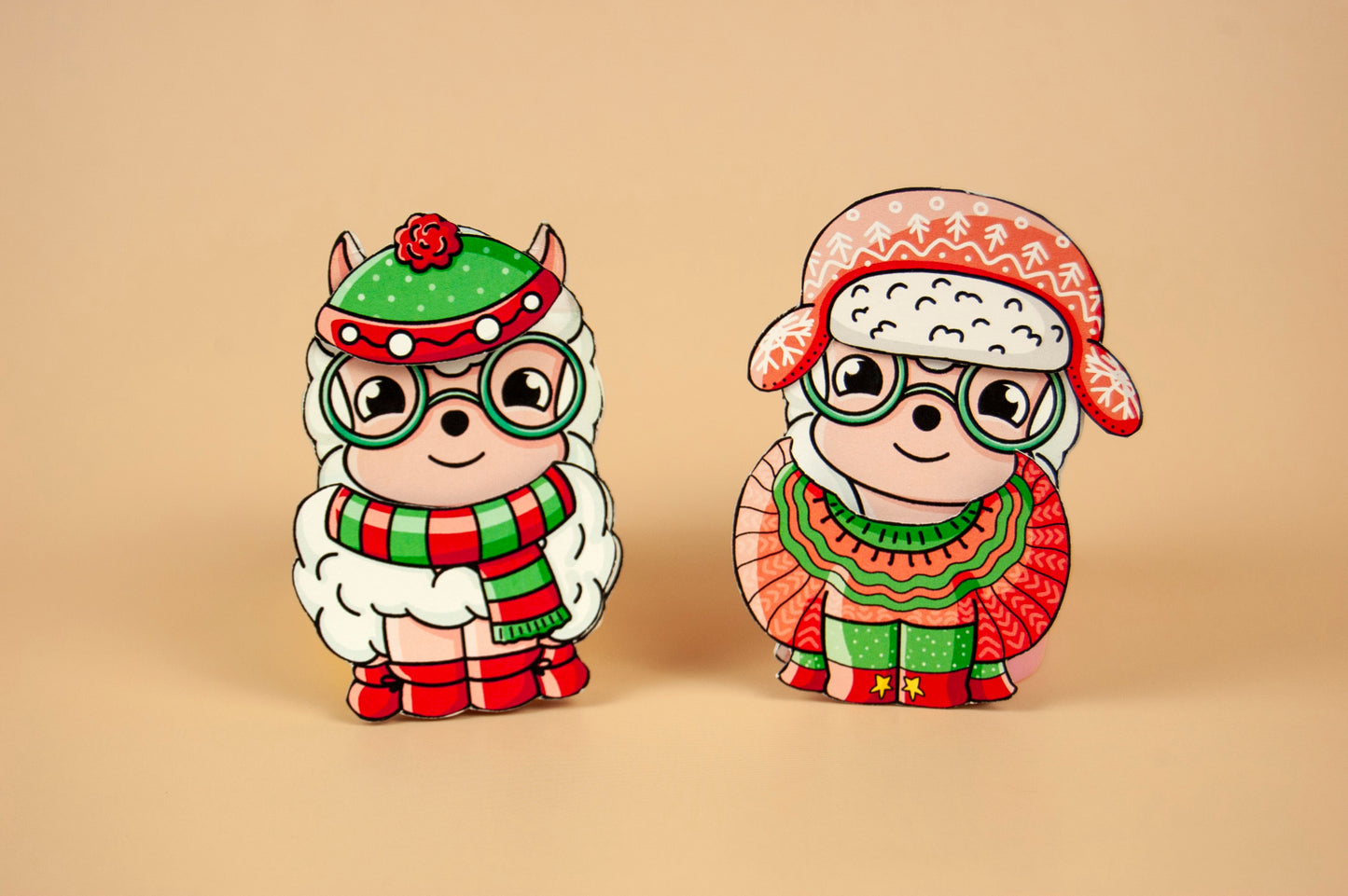 Printable Christmas Sheep Craft Kit - DIY Paper Doll Template for Kids, Holiday Home Activity, Creative Papercraft Project, Digital Download